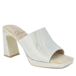 Jeffrey Campbell Caviar Platformed Sandal Champagne base w/ Jewel Embellishments